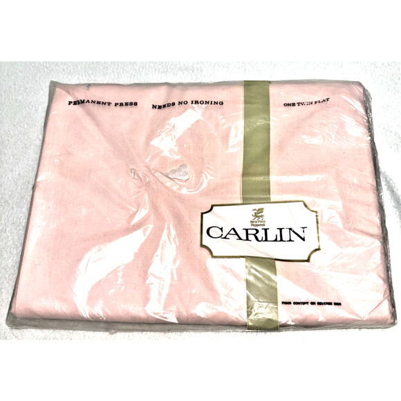 VTG Carlin West Point Pepperell Pink Twin Flat Sheet No Iron New Old Stock USA - Picture 1 of 7
